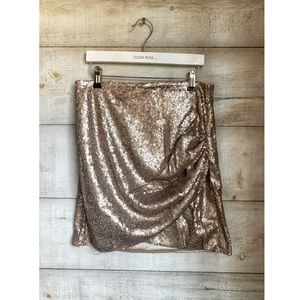 Gold sequin mini tulip skirt